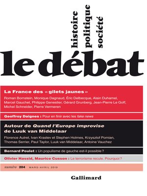cover image of Le Débat N° 204 (mars- avril)